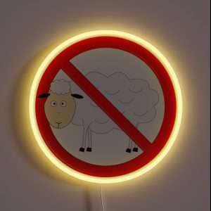 Sheep Not Allowed Sign RGB Neon Sign Sheep Not Allowed Sign RGB Neon Sign