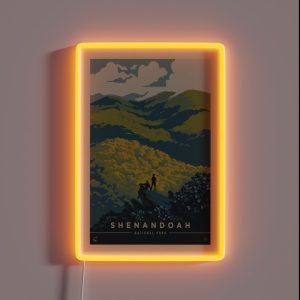 Shenandoah National Park Blue Ridge Beauty Poster Vintage Travel Poster Gift For Travel Home Art Ofice Wall Decor State Map Poster RGB Neon Sign