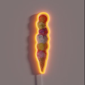 Sherbert Ice Cream Cone RGB Neon Sign