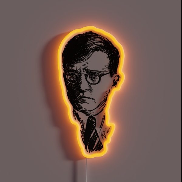 Shostakovich Drawing In Black RGB Neon Sign