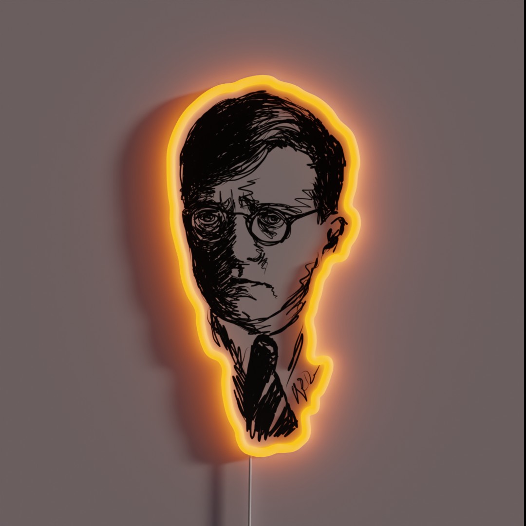 Shostakovich Drawing In Black RGB Neon Sign Shostakovich Drawing In Black RGB Neon Sign