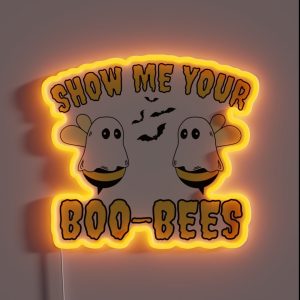 Show Me Your Boo Bees Funny Bees Halloween Costume Couples Ghosts RGB Neon Sign Show Me Your Boo Bees Funny Bees Halloween Costume Couples Ghosts RGB Neon Sign