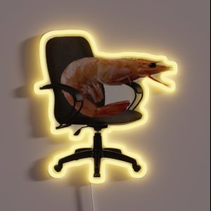 Shrimp On Desk Chair RGB Neon Sign Shrimp On Desk Chair RGB Neon Sign
