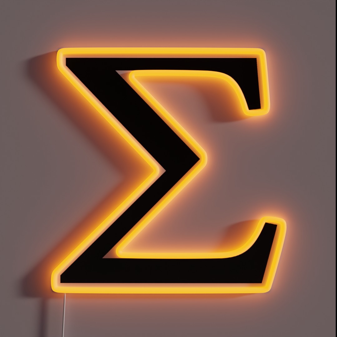 Sigma Greek Letter RGB Neon Sign Sigma Greek Letter RGB Neon Sign