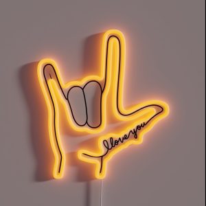 Sign Language I Love You RGB Neon Sign