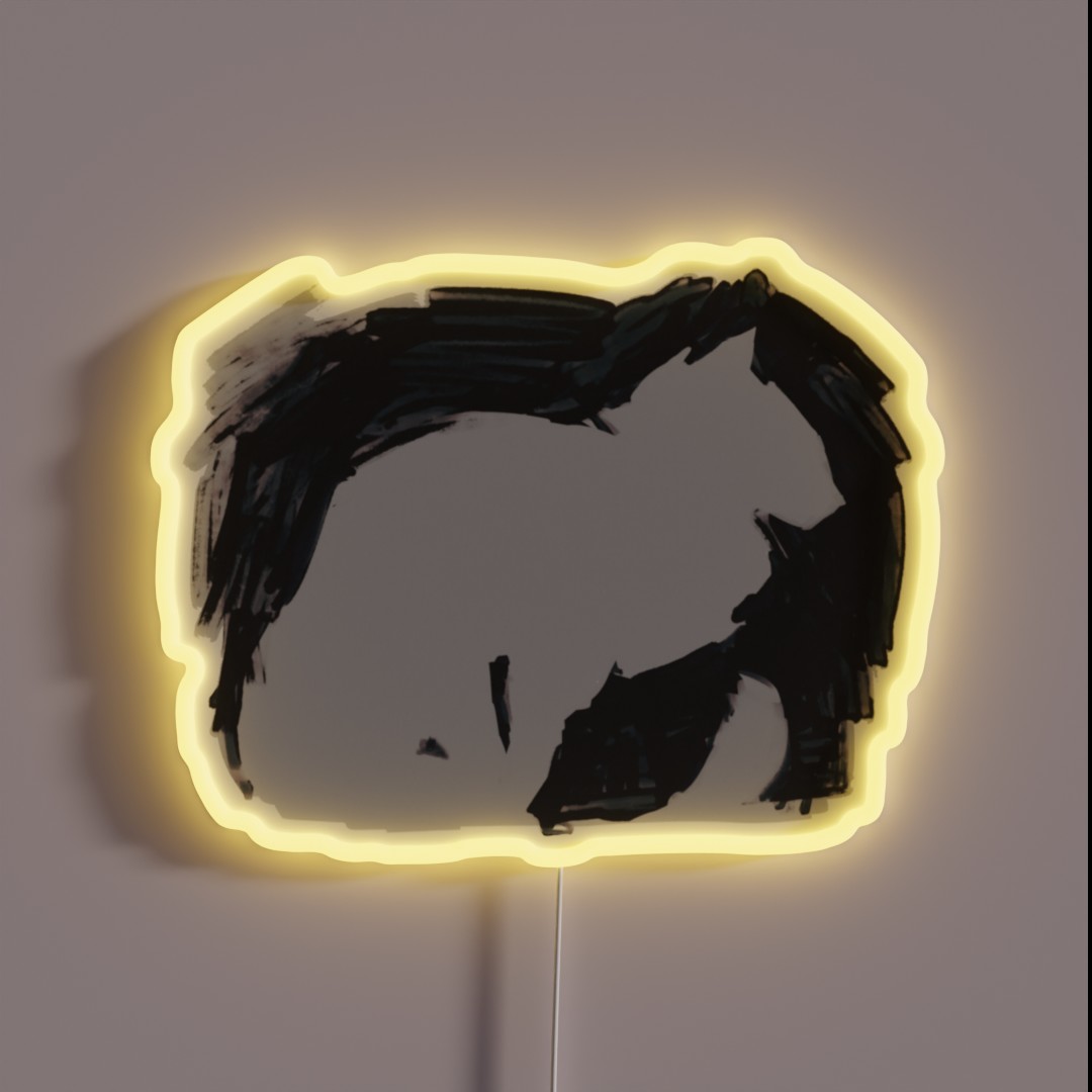 Silently Waiting Minimalist Cat Silhouette RGB Neon Sign Silently Waiting Minimalist Cat Silhouette RGB Neon Sign