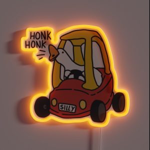 Silly Goose Car Red RGB Neon Sign