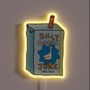 Silly Goose Juice Handdrawn 2 RGB Neon Sign