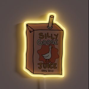 Silly Goose Juice Handdrawn RGB Neon Sign