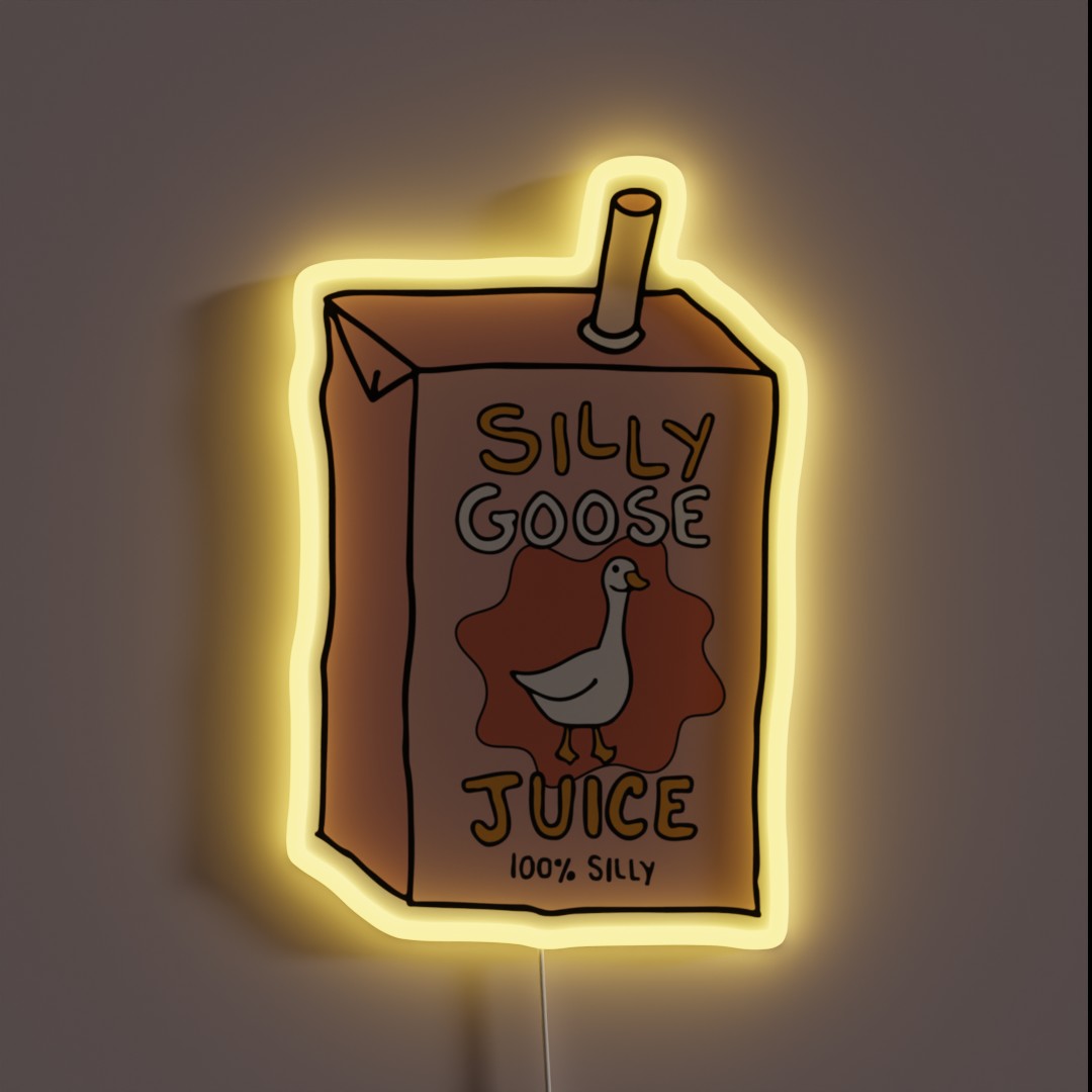 Silly Goose Juice Handdrawn RGB Neon Sign Silly Goose Juice Handdrawn RGB Neon Sign