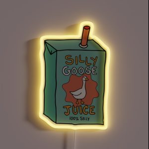 Silly Goose Juice Handdrawn RGB Neon Sign