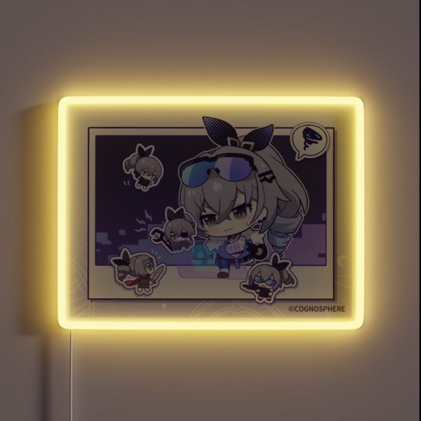 Silver Wolf Single Panel Illustration Honkai RGB Neon Sign