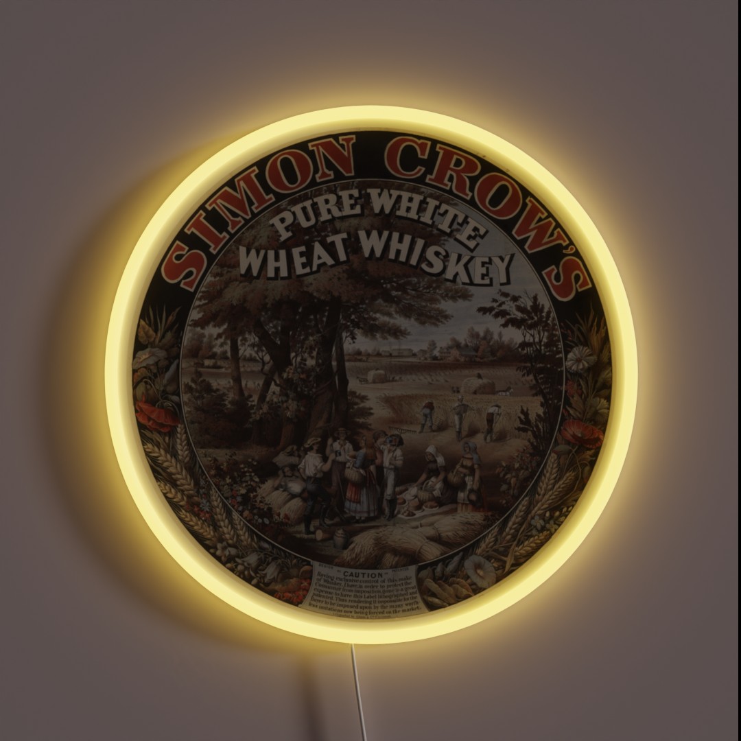 Simon Crow S Pure White Wheat Whiskey RGB Neon Sign Simon Crow S Pure White Wheat Whiskey RGB Neon Sign