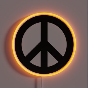 Simple Peace Sign RGB Neon Sign