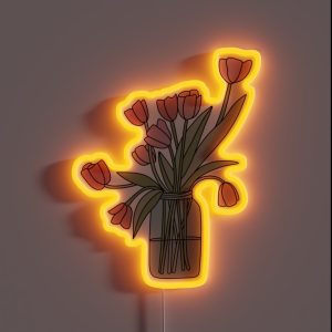 Simple Tulip Bouquet RGB Neon Sign Simple Tulip Bouquet RGB Neon Sign