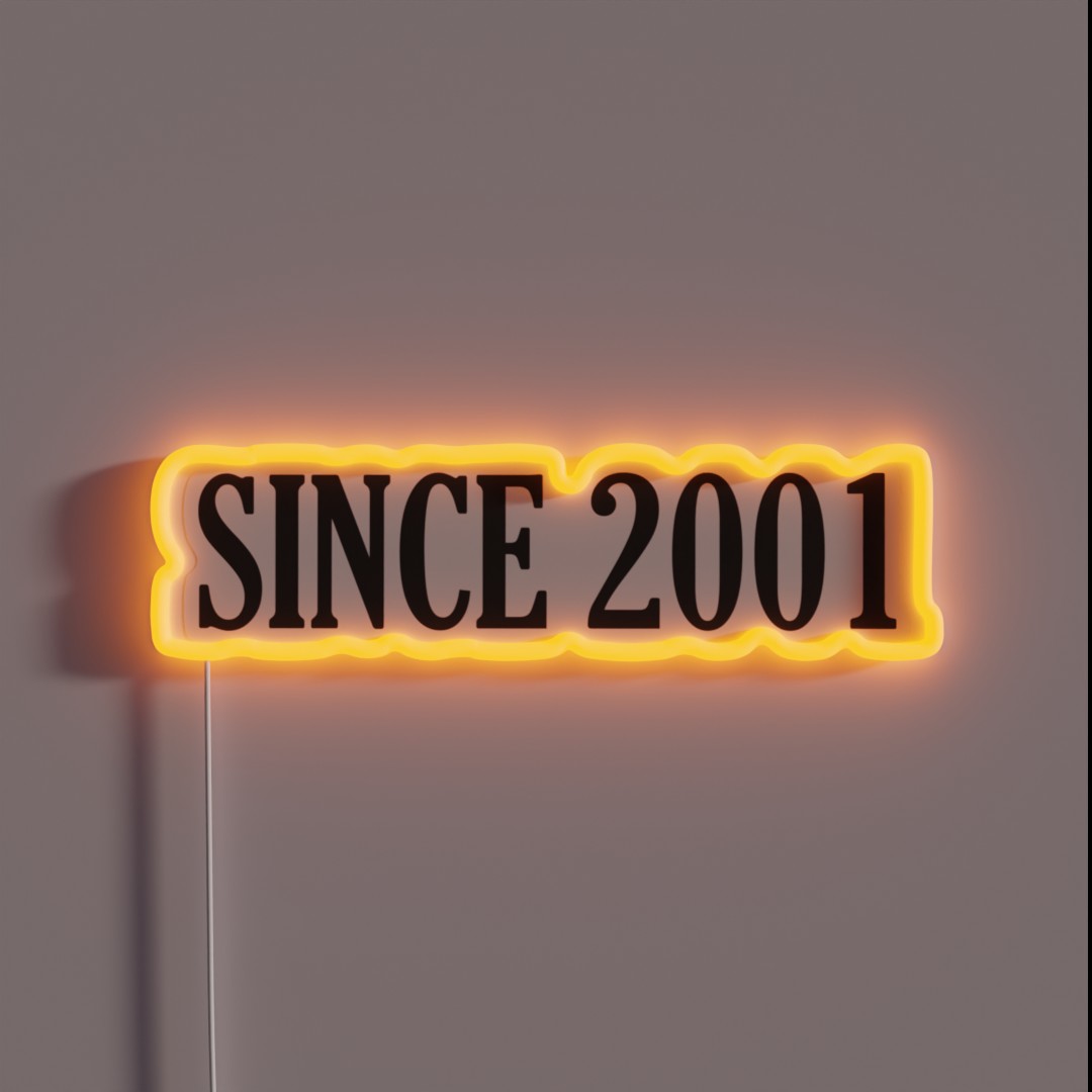 Since 2001 Since 2001 Year 2001 Birth 2001 RGB Neon Sign Since 2001 Since 2001 Year 2001 Birth 2001 RGB Neon Sign