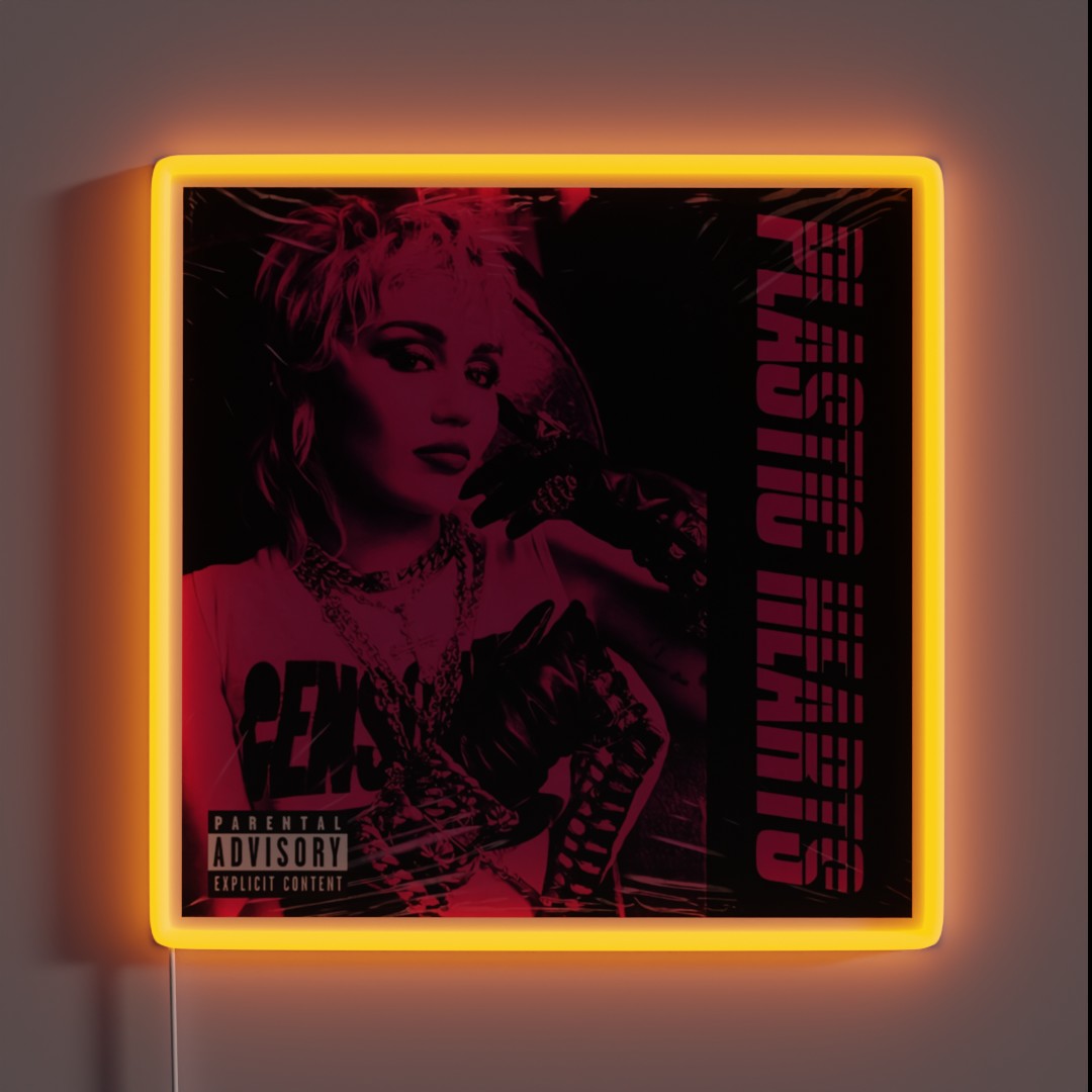 Singer Miley Plastic Heart Vintage RGB Neon Sign Singer Miley Plastic Heart Vintage RGB Neon Sign