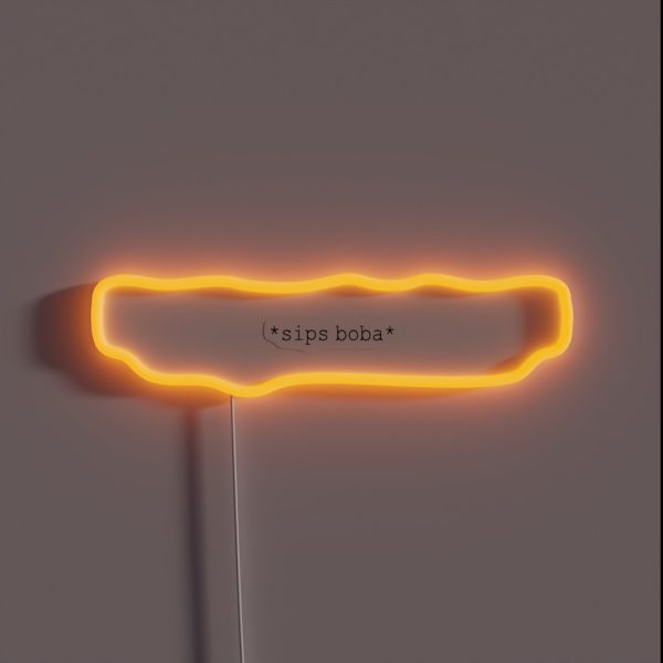 Sips Boba Print RGB Neon Sign