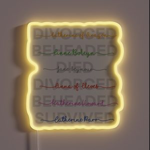 Six The Musical Grey Outline RGB Neon Sign Six The Musical Grey Outline RGB Neon Sign