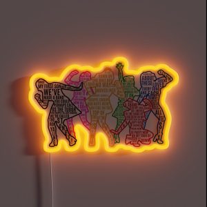 SIX The Musical Queens Silhouettes With Lyrics RGB Neon Sign
