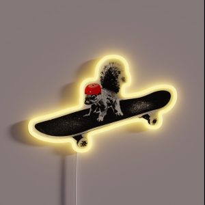 Skateboard Squirrel RGB Neon Sign