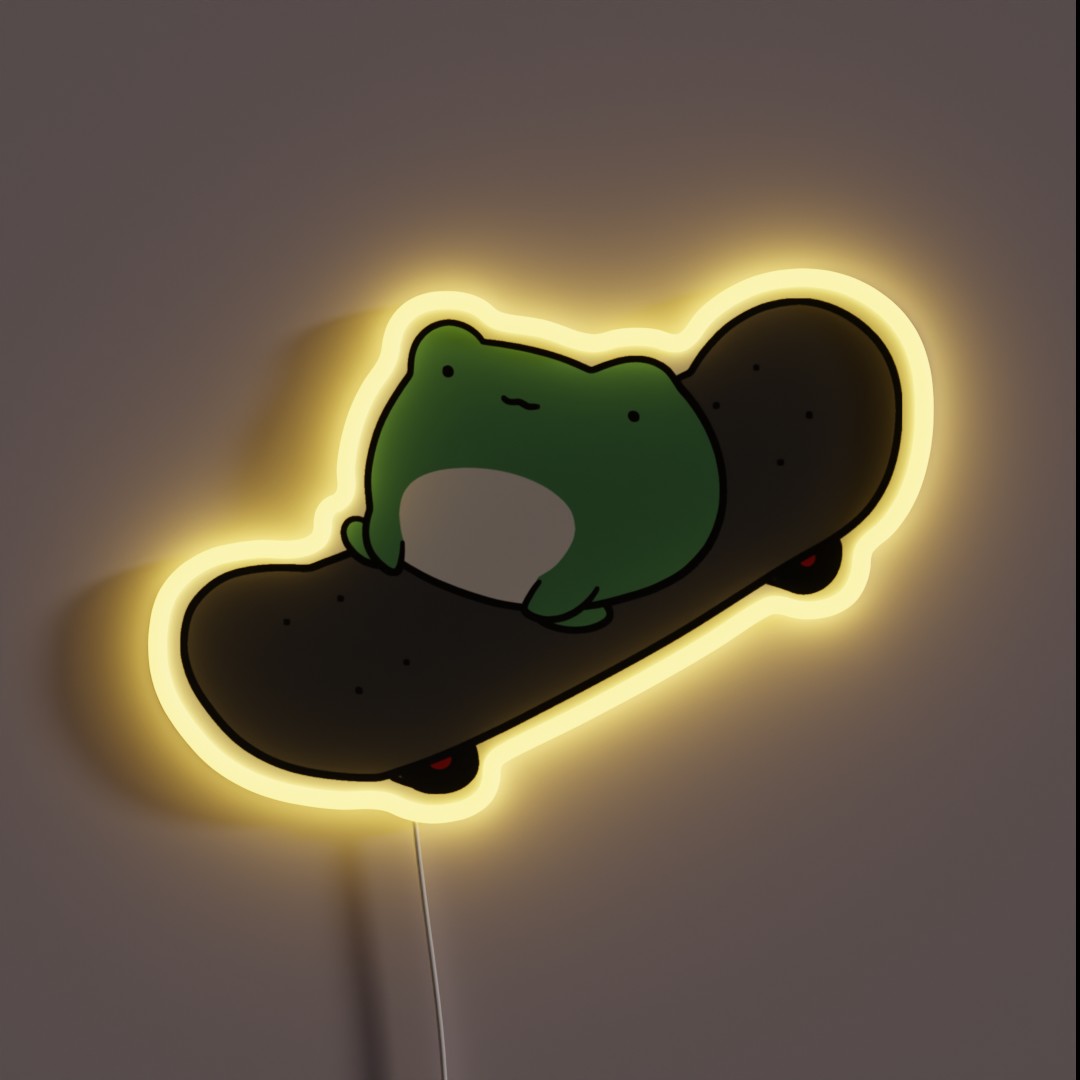 Skateboarding Frog RGB Neon Sign Skateboarding Frog RGB Neon Sign