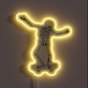 Skateboarding Skeleton RGB Neon Sign