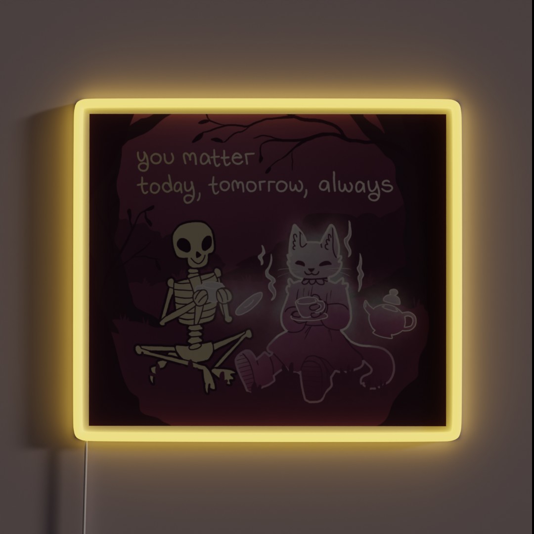 Skeleton And Ghost Tea Party RGB Neon Sign Skeleton And Ghost Tea Party RGB Neon Sign