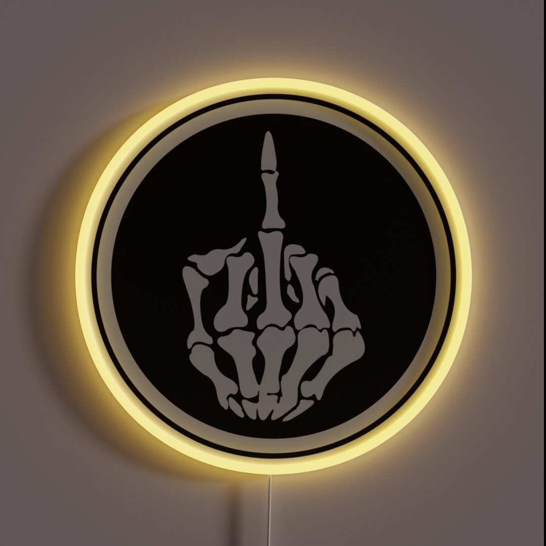 Skeleton Finger Funny Hard Hat RGB Neon Sign Skeleton Finger Funny Hard Hat RGB Neon Sign