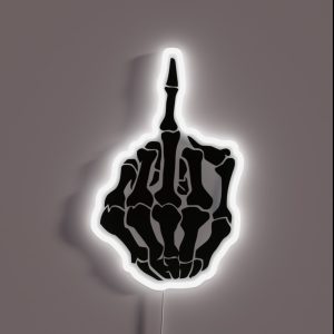 Skeleton Middle Finger RGB Neon Sign
