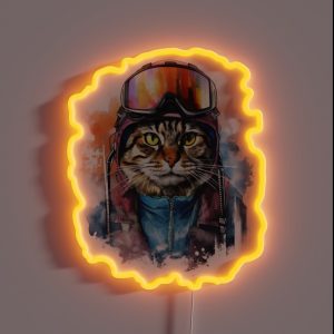 Ski Cat In Ski Googles RGB Neon Sign