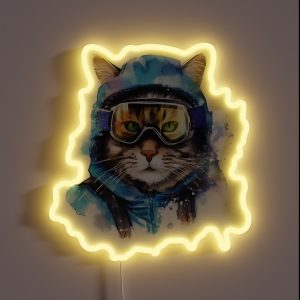 Ski Cat In Ski Googles RGB Neon Sign
