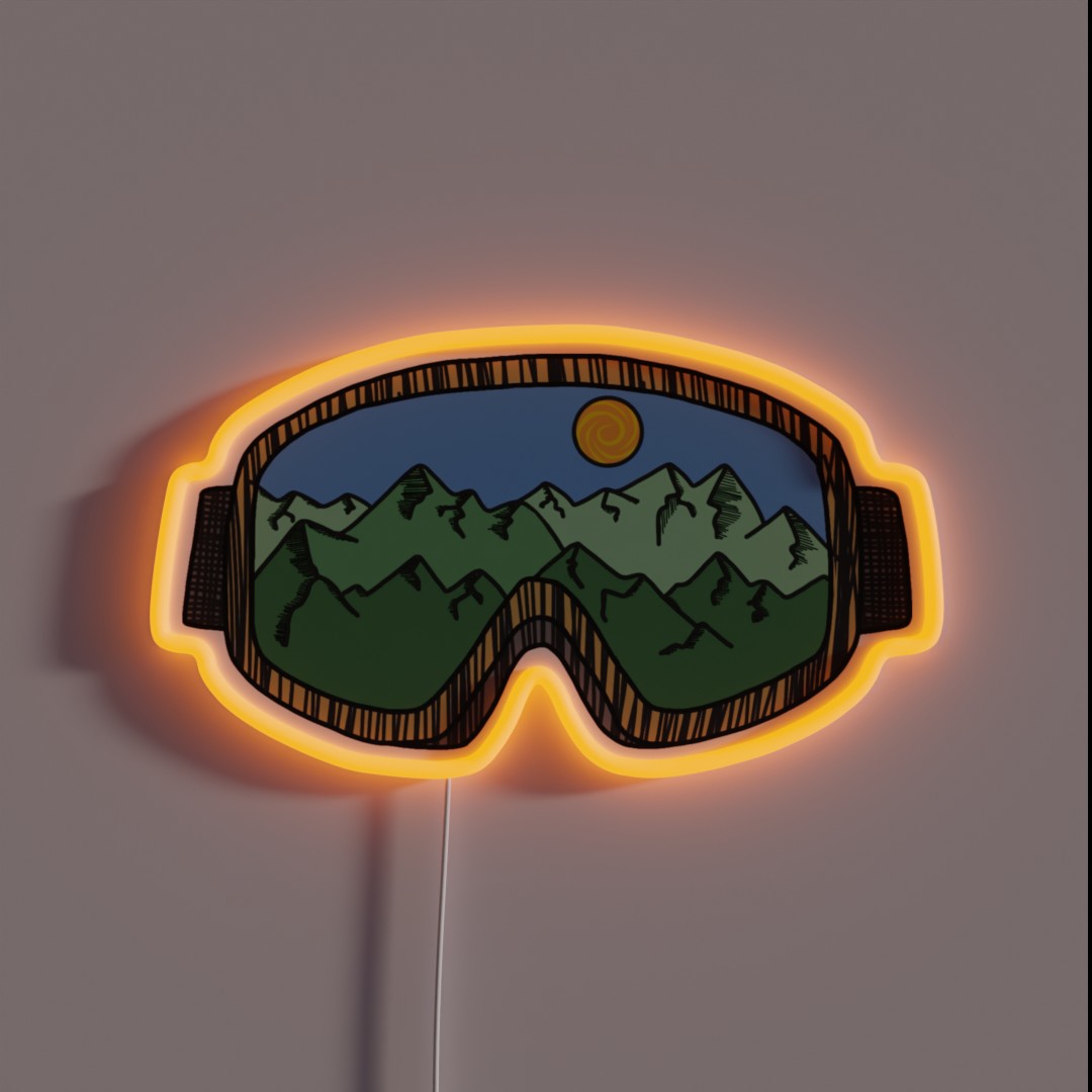 Ski Goggles Green RGB Neon Sign Ski Goggles Green RGB Neon Sign