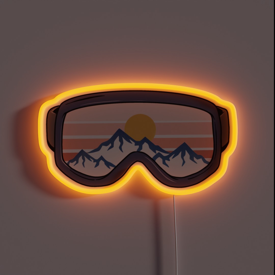 Ski Goggles Mountain RGB Neon Sign Ski Goggles Mountain RGB Neon Sign