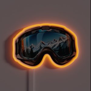 Ski Goggles Sledding Goggles Winter Apparel Mountain Reflection RGB Neon Sign