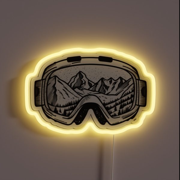 Ski Goggles Snowboarding Gifts RGB Neon Sign