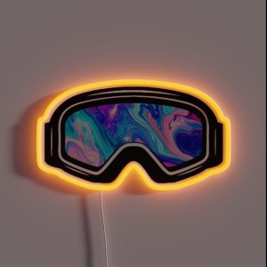 Ski Goggles Winter Blue And Pink Design RGB Neon Sign
