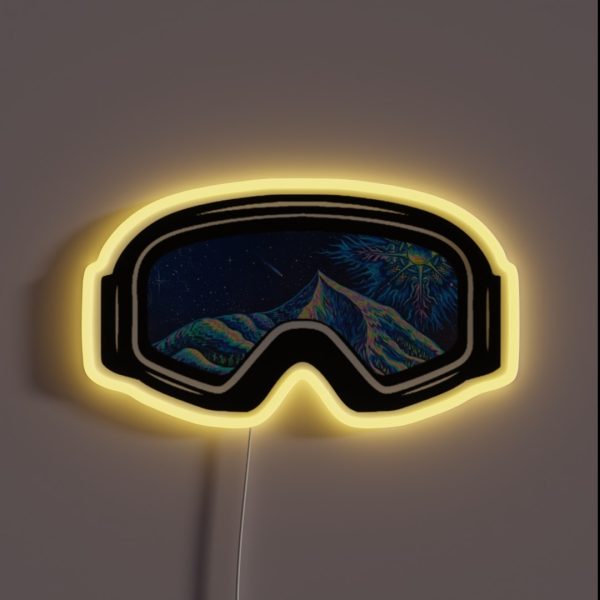 Ski Goggles Winter Blue Trippy Design RGB Neon Sign