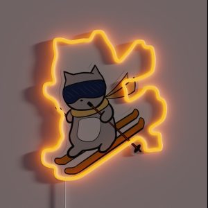 Skiing Cat RGB Neon Sign Skiing Cat RGB Neon Sign