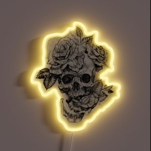 Skull And Roses RGB Neon Sign