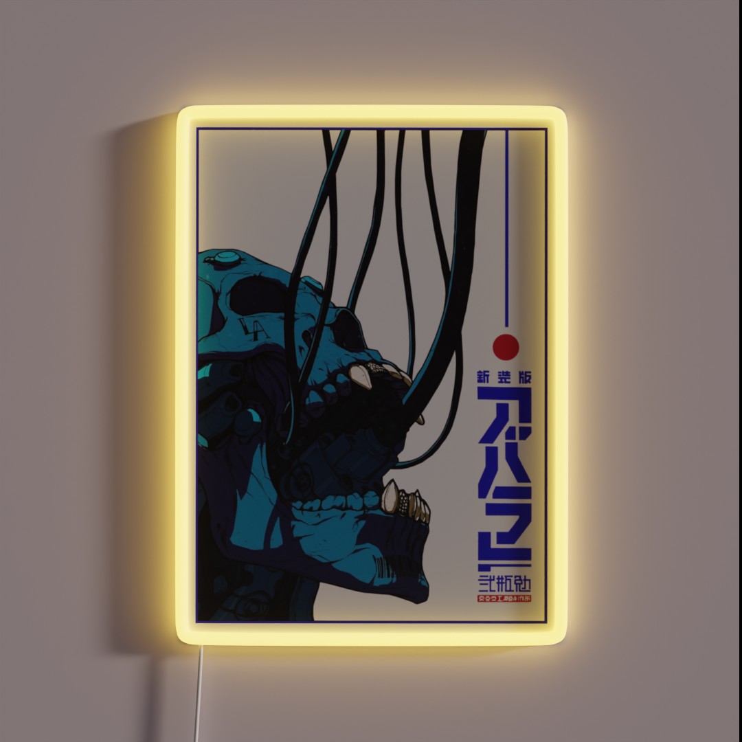 Skull Cyberpunk Cyborg Vaporwave Urban Style RGB Neon Sign Skull Cyberpunk Cyborg Vaporwave Urban Style RGB Neon Sign