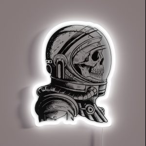 Skull In An Astronaut Helmet RGB Neon Sign