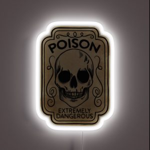 Skull Poison Potion Label RGB Neon Sign