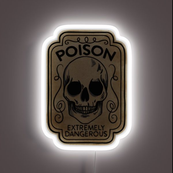 Skull Poison Potion Label RGB Neon Sign