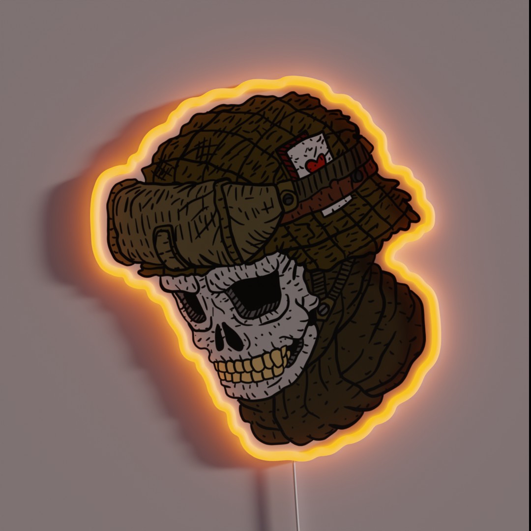 Skull Soldier Badass Military Emblem RGB Neon Sign Skull Soldier Badass Military Emblem RGB Neon Sign