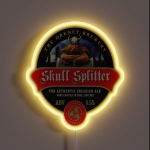 Skull Splitter Ale 3 RGB Neon Sign