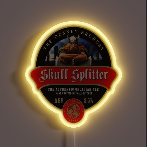 Skull Splitter Ale 3 RGB Neon Sign