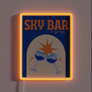 Sky Bar In Auburn Poster RGB Neon Sign Sky Bar In Auburn Poster RGB Neon Sign