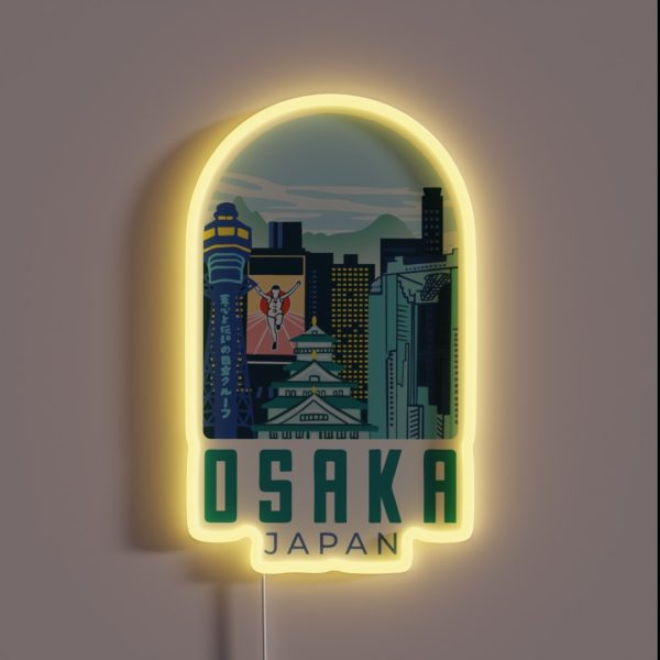 Skyline Osaka Japan RGB Neon Sign