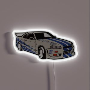 Skyline R34 Brian O Conner RGB Neon Sign